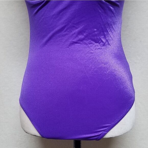 VINTAGE 70s Purple Underwire Maillot Swimsuit - Picture 5 of 11